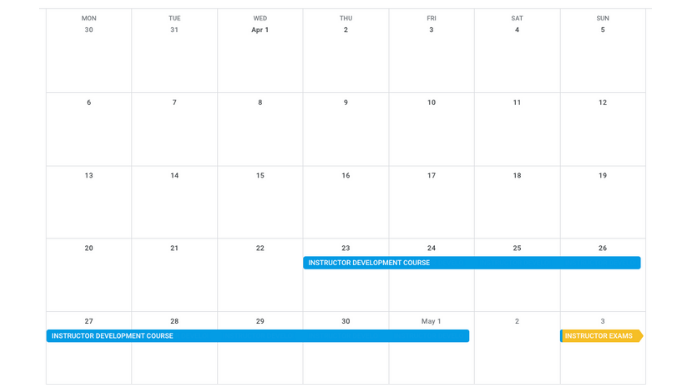 April 2020 Course dates
